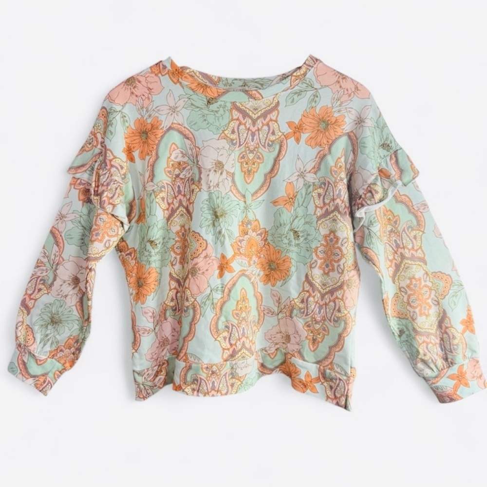 Astrid Made In Italy Floral Paisley Print Boho Top - Picture 6 of 6